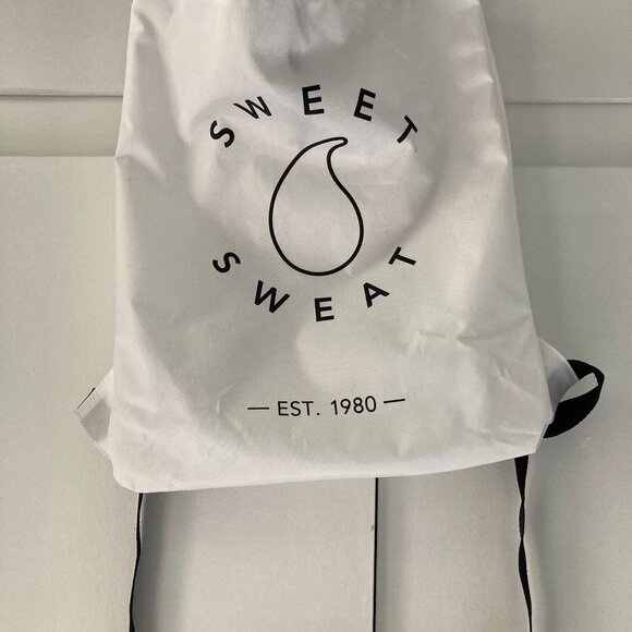 White "Sweet Sweat" Gym Bag, Drawstring Backpack - Picture 6 of 7